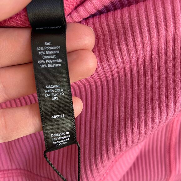 Revolve For Love & Lemons S Pink Dani Ribbed Color Block Biker Shorts - Picture 6 of 6